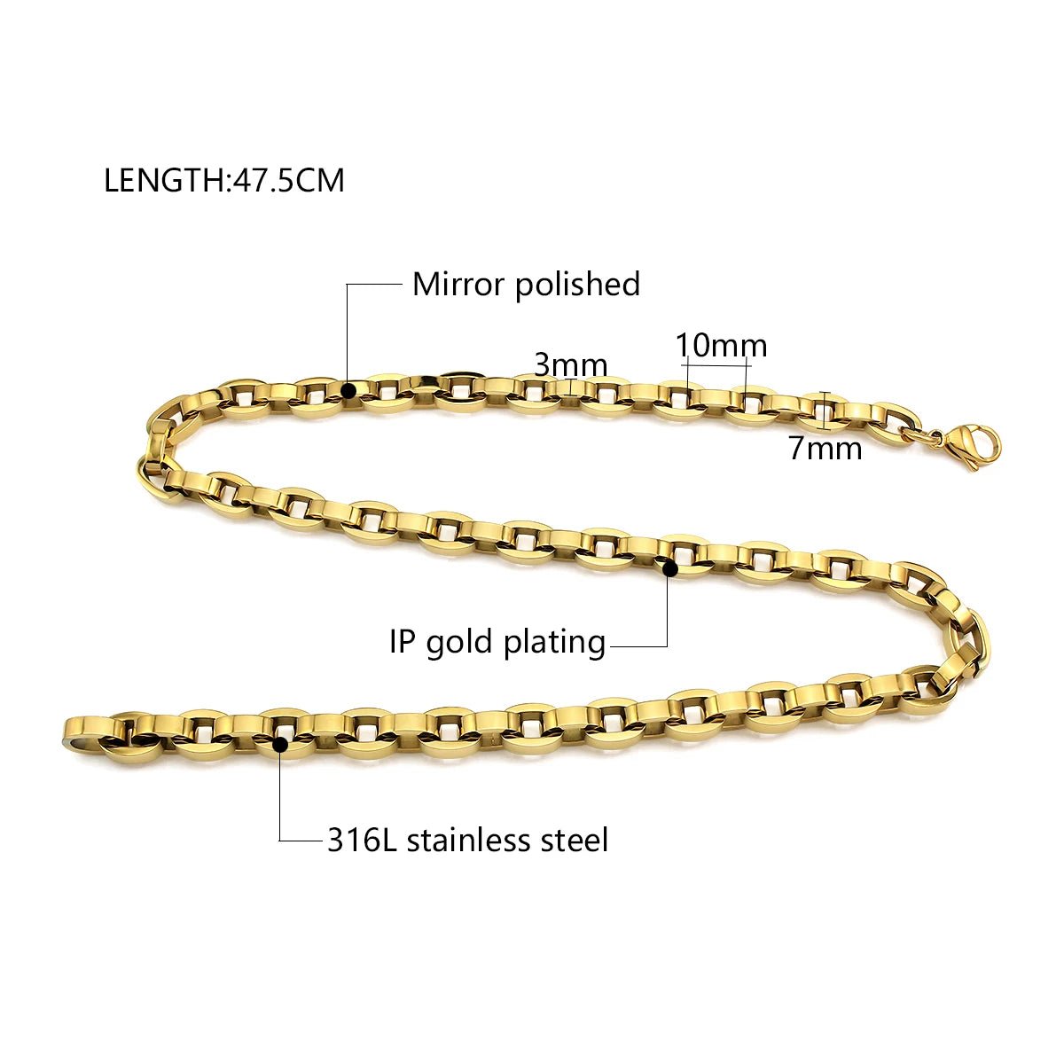 18K Gold - Plated Necklace - WOWihte