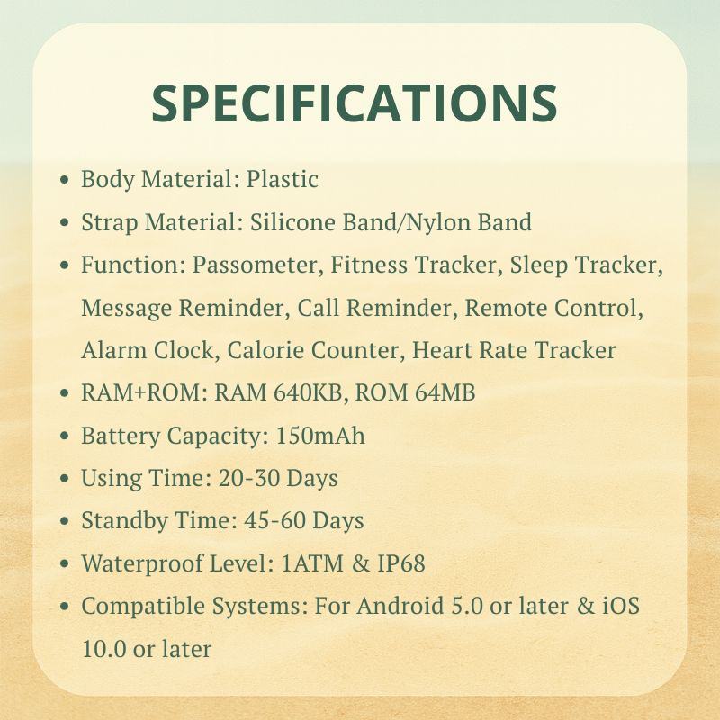 Screenless Smart Fitness Bracelet