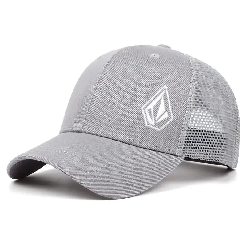 2025 Personalized Minimalist New Mesh Hat Diamond Embroidered Street Hip Hop Hat Skateboarding Hat Outdoor Sunshade Baseball Hat - WOWihte