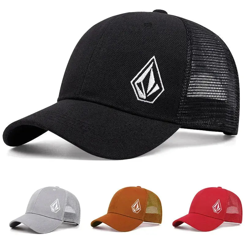 2025 Personalized Minimalist New Mesh Hat Diamond Embroidered Street Hip Hop Hat Skateboarding Hat Outdoor Sunshade Baseball Hat - WOWihte