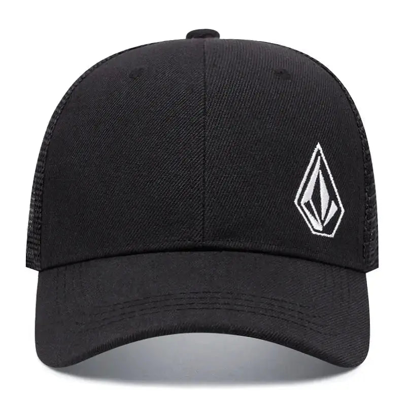 2025 Personalized Minimalist New Mesh Hat Diamond Embroidered Street Hip Hop Hat Skateboarding Hat Outdoor Sunshade Baseball Hat - WOWihte