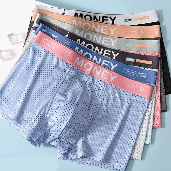 2/3/4/6 PCS Men's Panties Plus Size Thin Shorts Sports Boxer Breathable Panties Ice Silk Underpants Gift Luxury Underwears - WOWihte