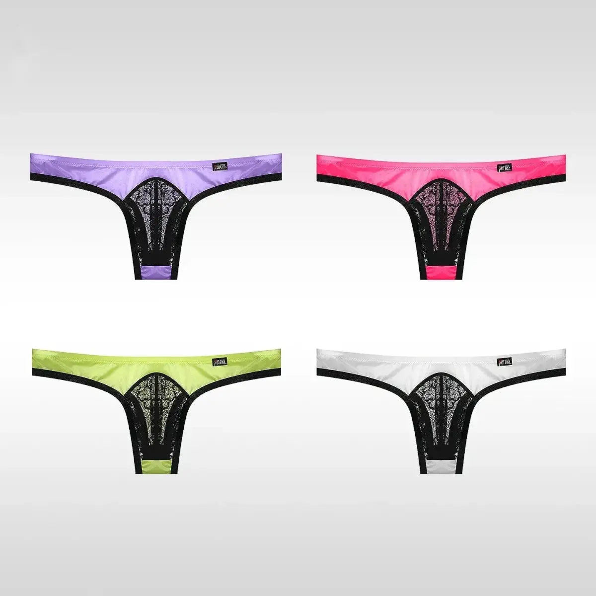 3 - Pack Ice Silk Lace Thongs - WOWihte