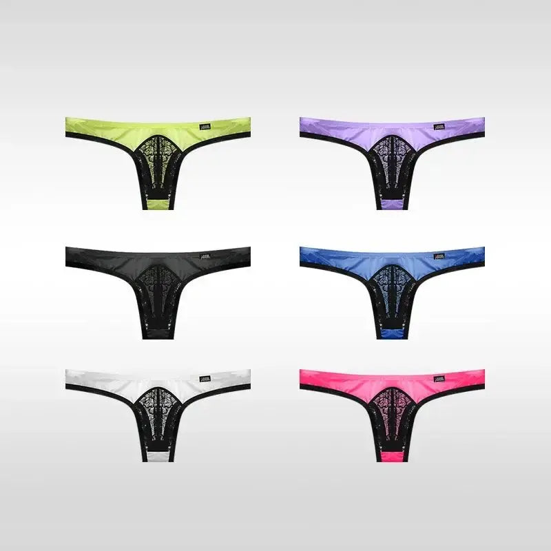 3 - Pack Ice Silk Lace Thongs - WOWihte