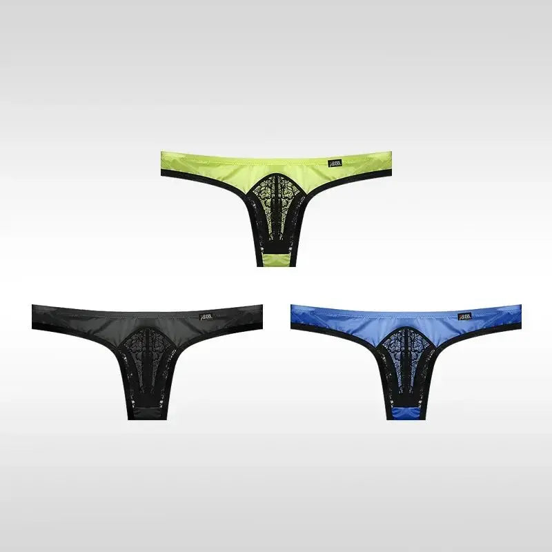 3 - Pack Ice Silk Lace Thongs - WOWihte