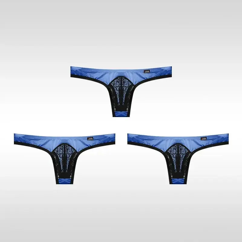 3 - Pack Ice Silk Lace Thongs - WOWihte