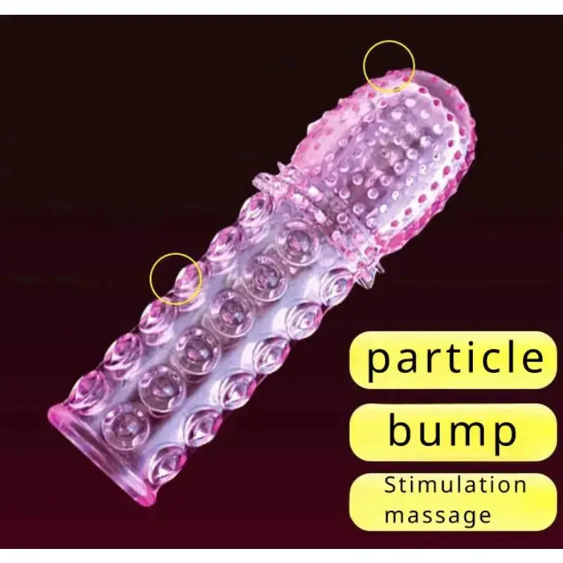 3D Large Particles Crystal Mace Penis Condoms with Spines Thick Penis Enlarger Delay Ejaculation Cock Ring for Sex Life Couples - WOWihte