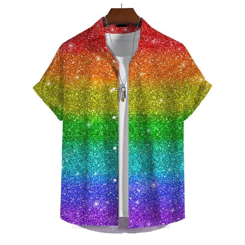 3D Rainbow Print Shirt - WOWihte