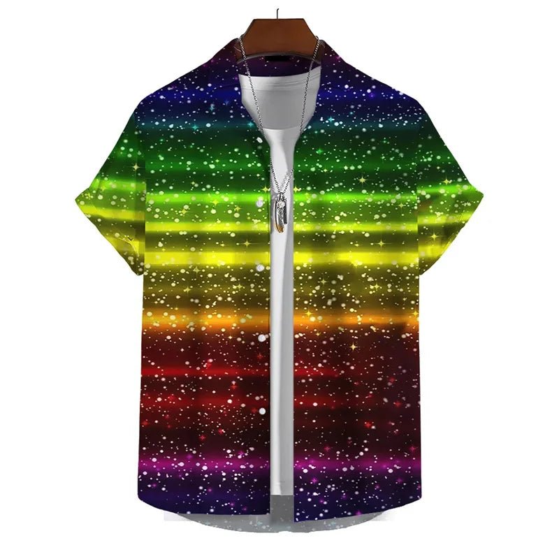 3D Rainbow Print Shirt - WOWihte