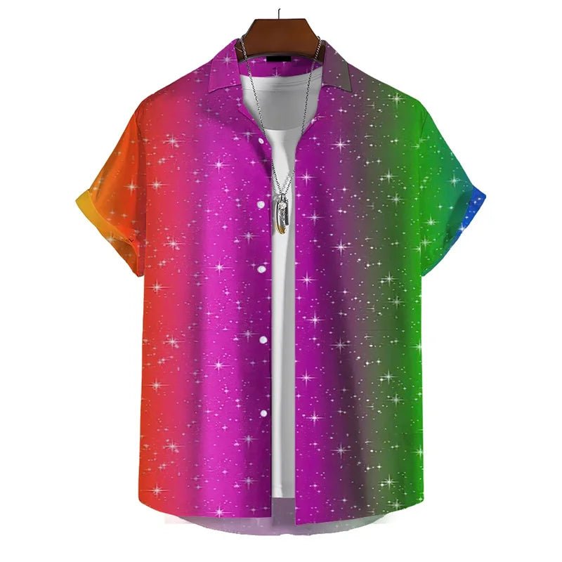 3D Rainbow Print Shirt - WOWihte