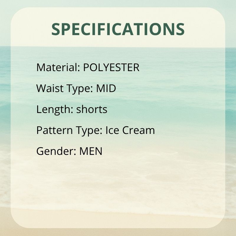 Ice Cream Graphic Beach Shorts