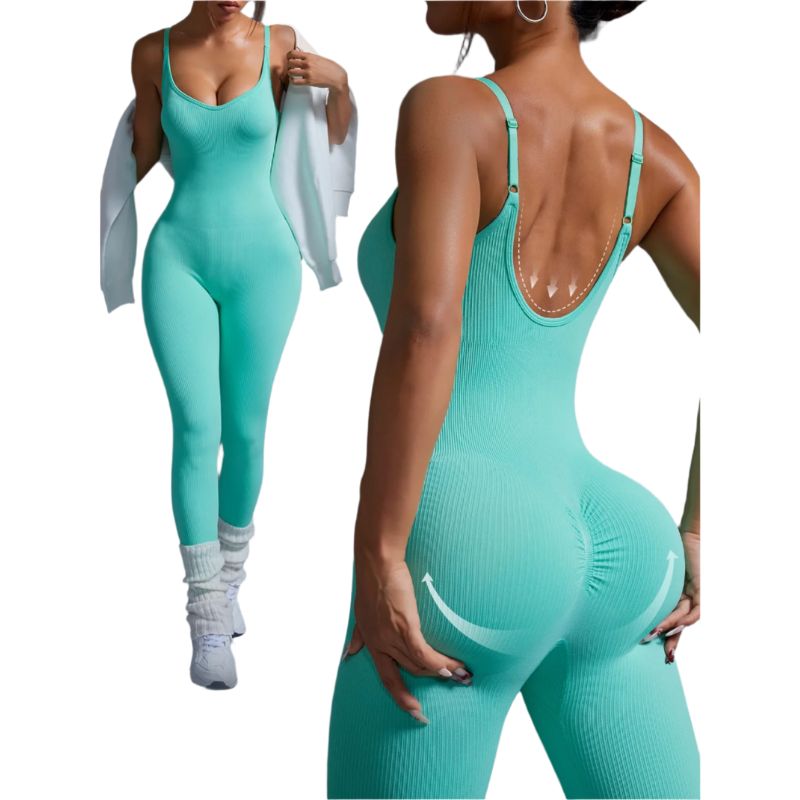 Seamless Bodycon Backless Jumpsuit