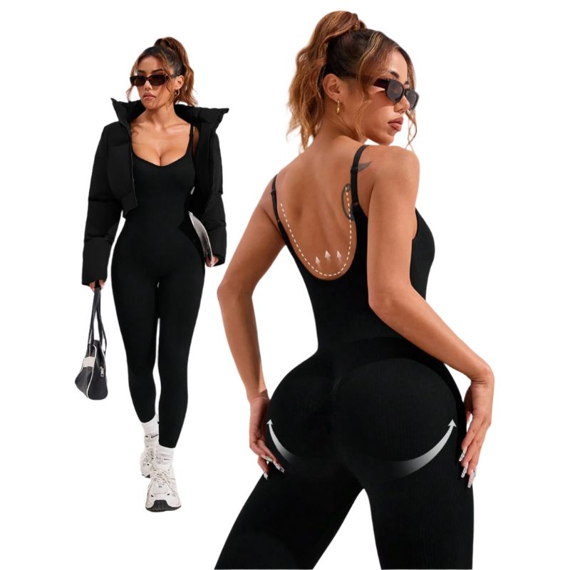 Seamless Bodycon Backless Jumpsuit