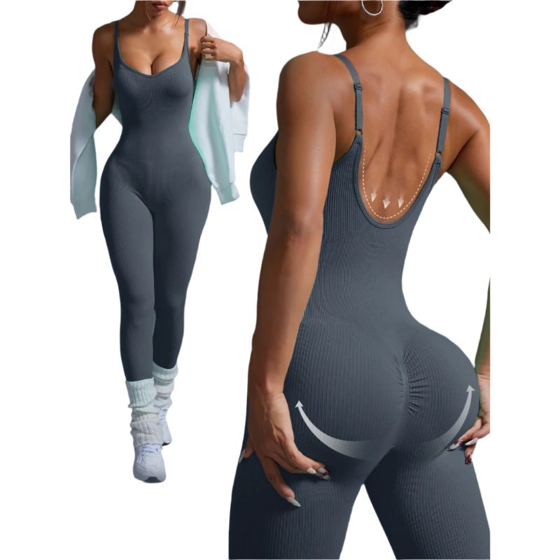 Seamless Bodycon Backless Jumpsuit