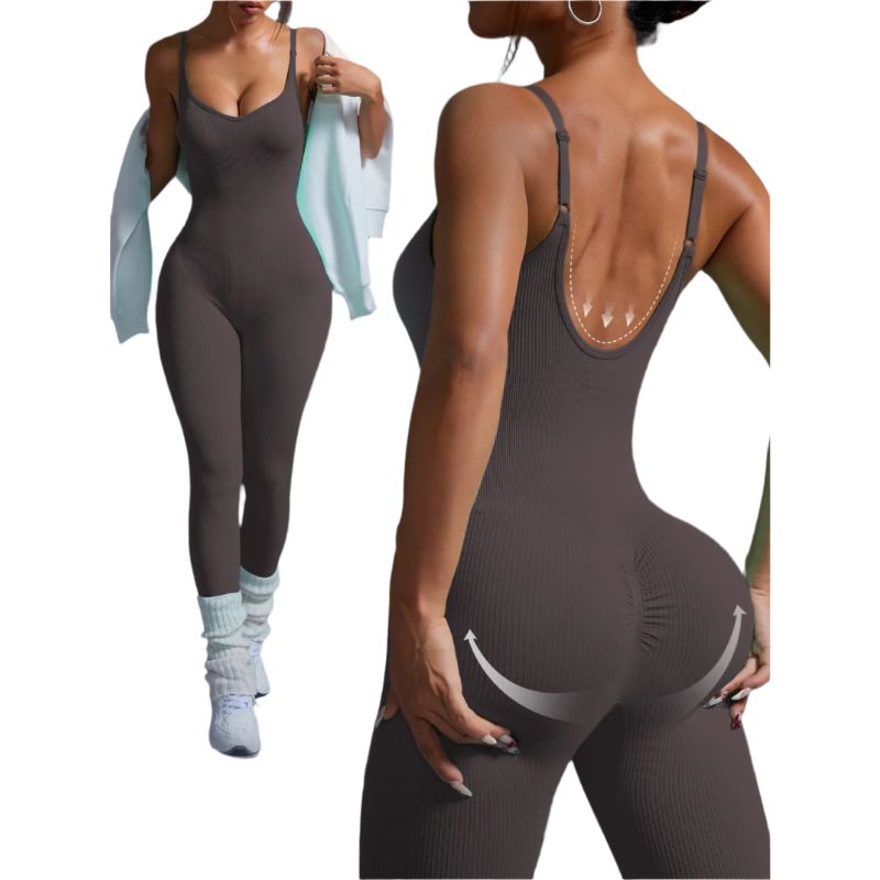 Seamless Bodycon Backless Jumpsuit