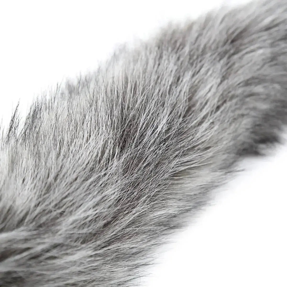 61CM Artificial Wool Fox's Tail Whip,Horse Whip,Costumes Performance Props,PU Leather Handle with Wrist Strap - WOWihte