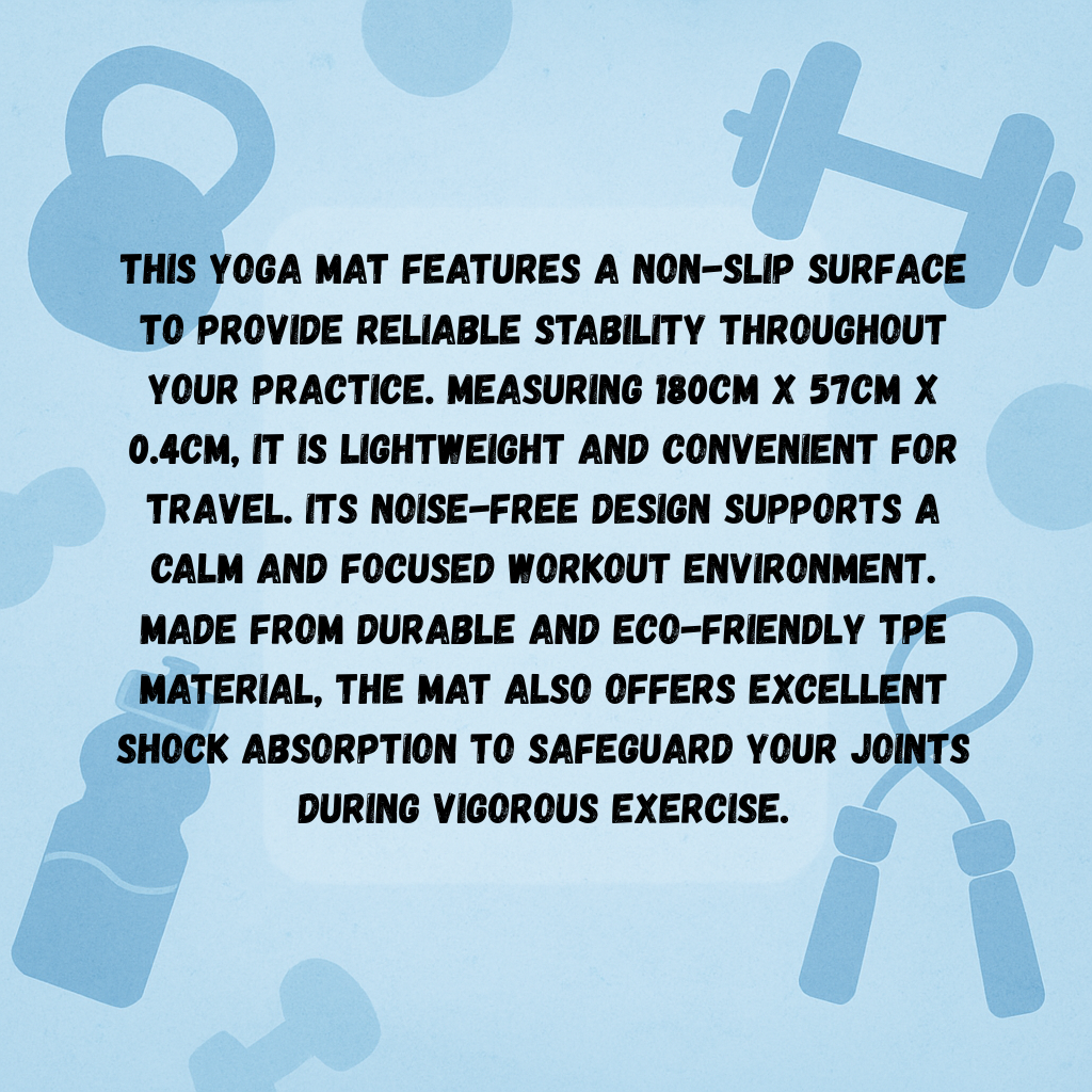 TPE Yoga Mat Non-Slip for Home And Travel Fitness Exercise