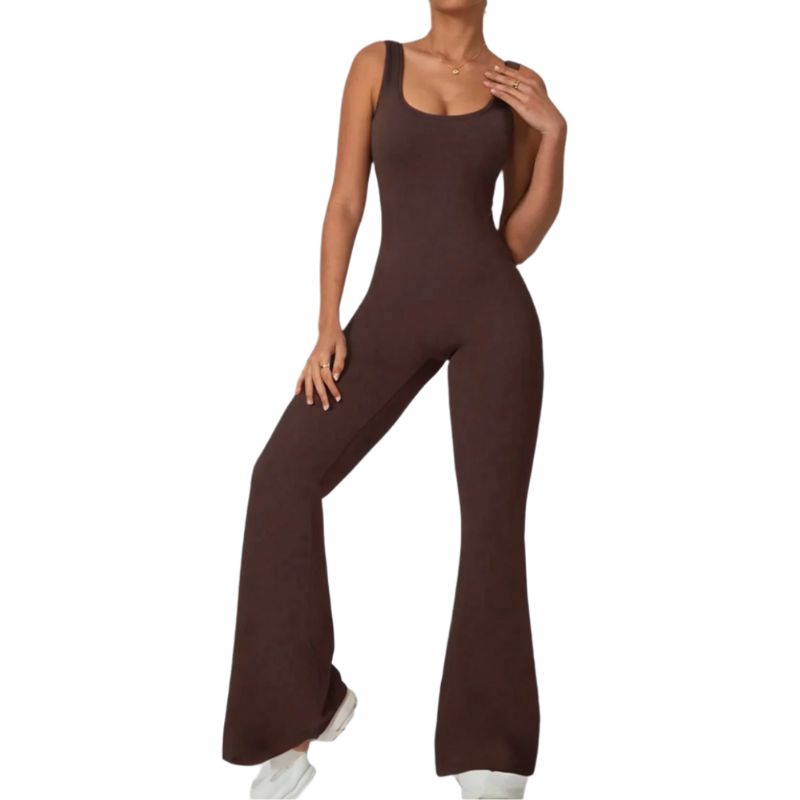 Soft Padded Backless Yoga Jumpsuit