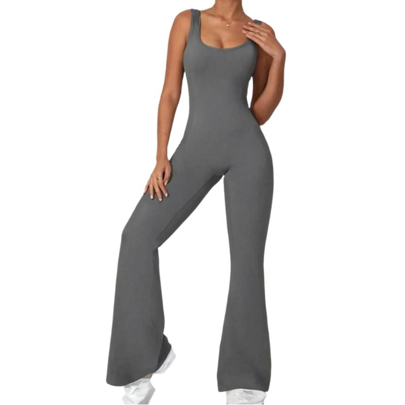 Soft Padded Backless Yoga Jumpsuit