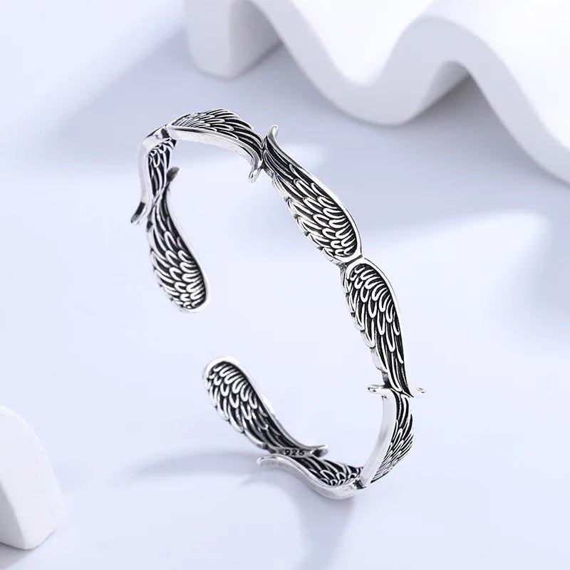 925 Sterling Feather Flower Bracelet - WOWihte