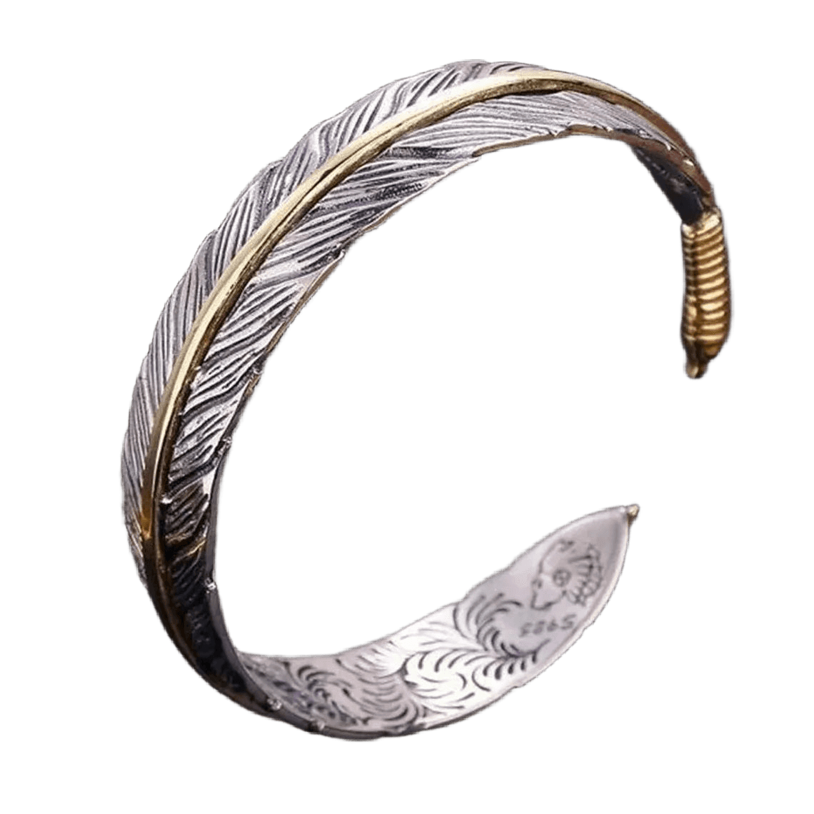 925 Sterling Feather Flower Bracelet - WOWihte