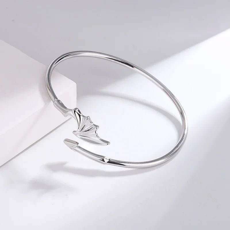 925 Sterling Feather Flower Bracelet - WOWihte