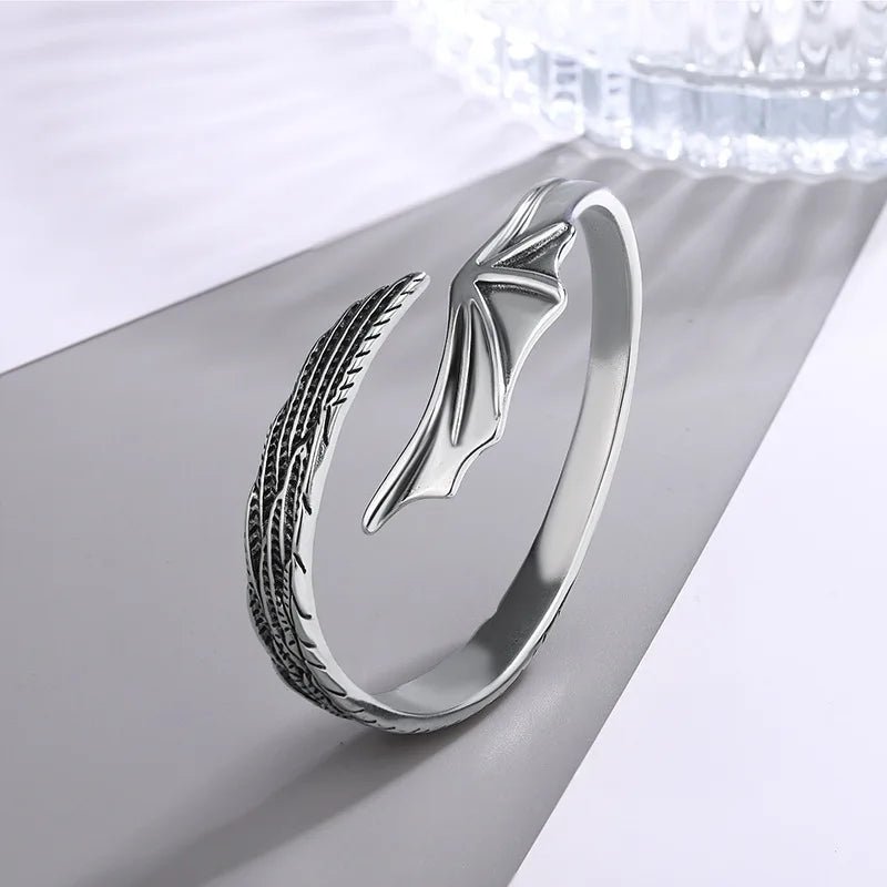 925 Sterling Feather Flower Bracelet - WOWihte