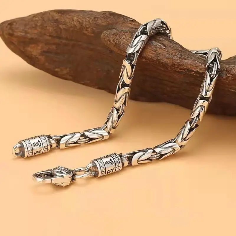 925 Sterling Punk Bamboo Bracelet - WOWihte