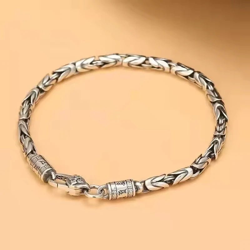 925 Sterling Punk Bamboo Bracelet - WOWihte