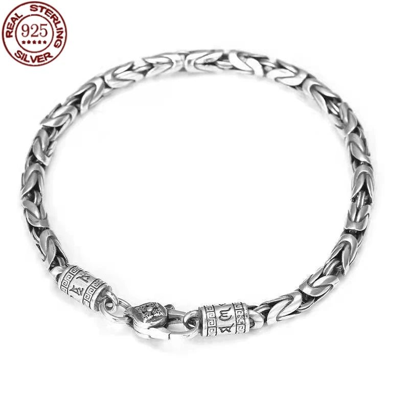 925 Sterling Punk Bamboo Bracelet - WOWihte