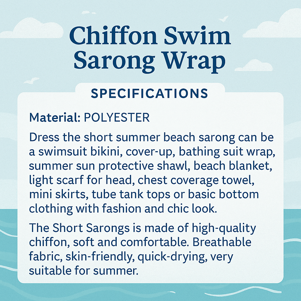 Chiffon Swim Sarong Wrap