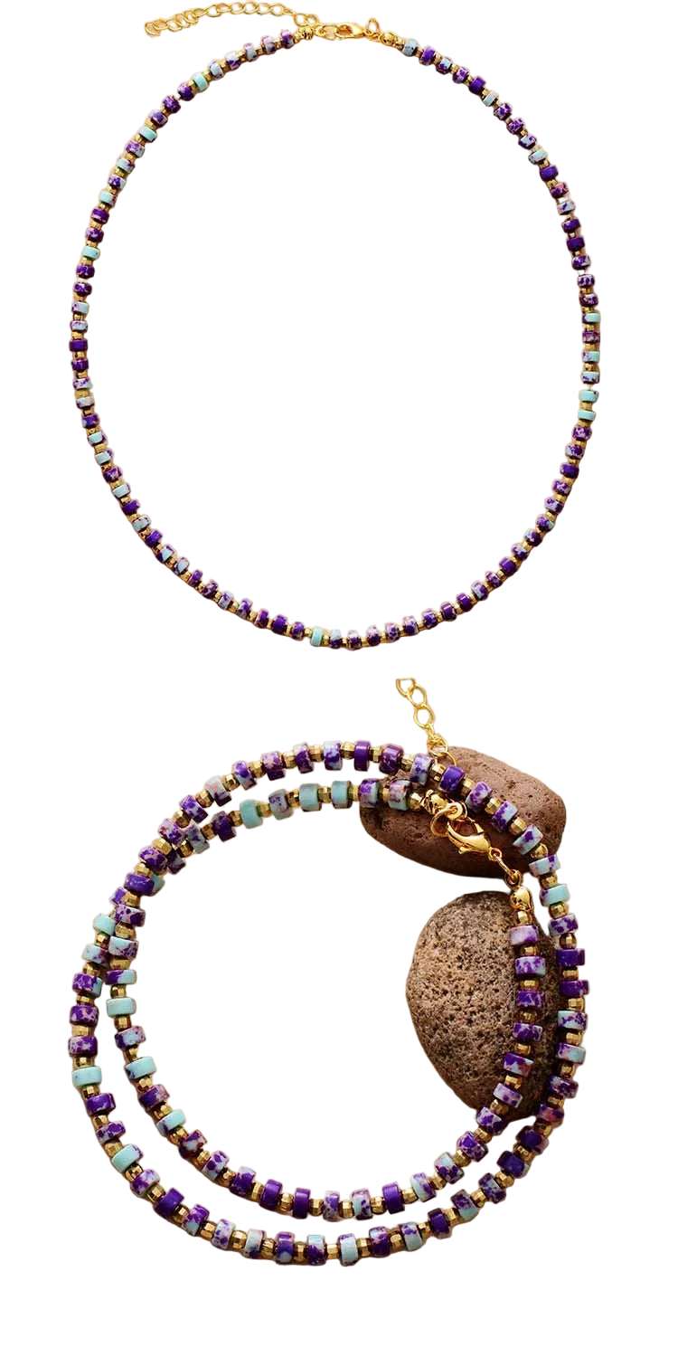 Handmade Gold Turquoise Choker