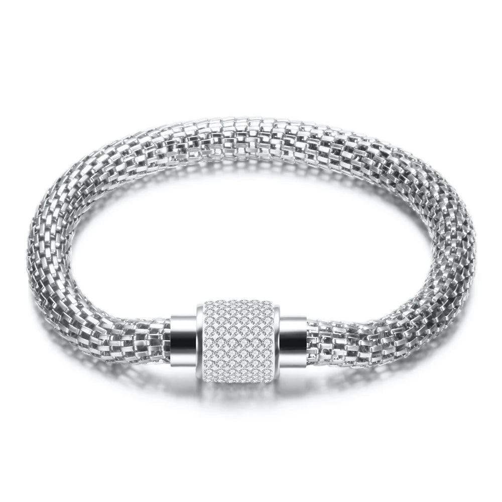Sparkling Magnetic Stainless Steel Bracelet