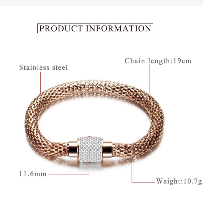 Sparkling Magnetic Stainless Steel Bracelet