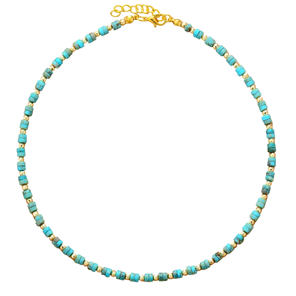 Handmade Gold Turquoise Choker