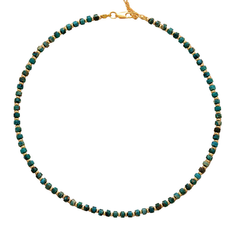 Handmade Gold Turquoise Choker