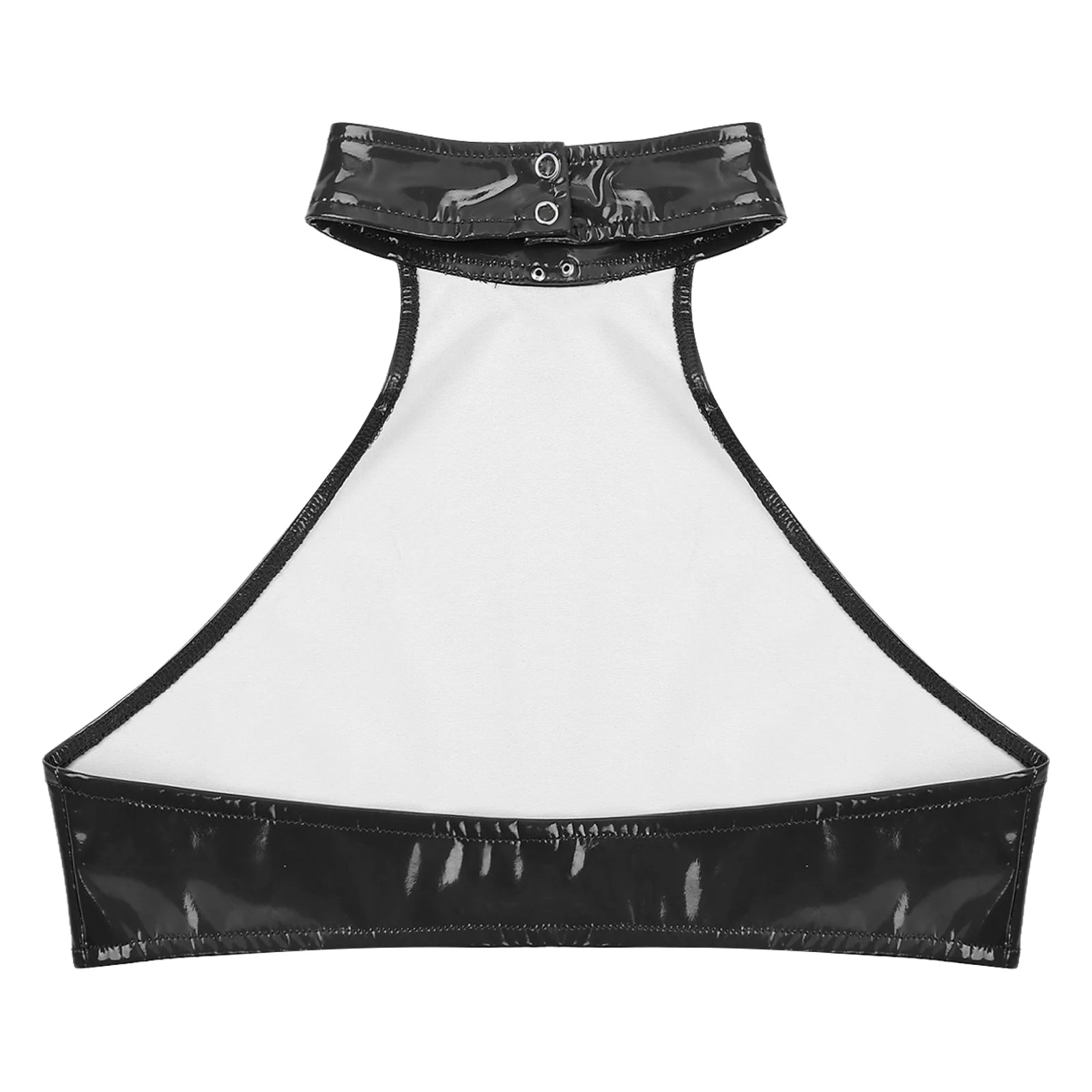 Men's Patent Leather Halter Vest