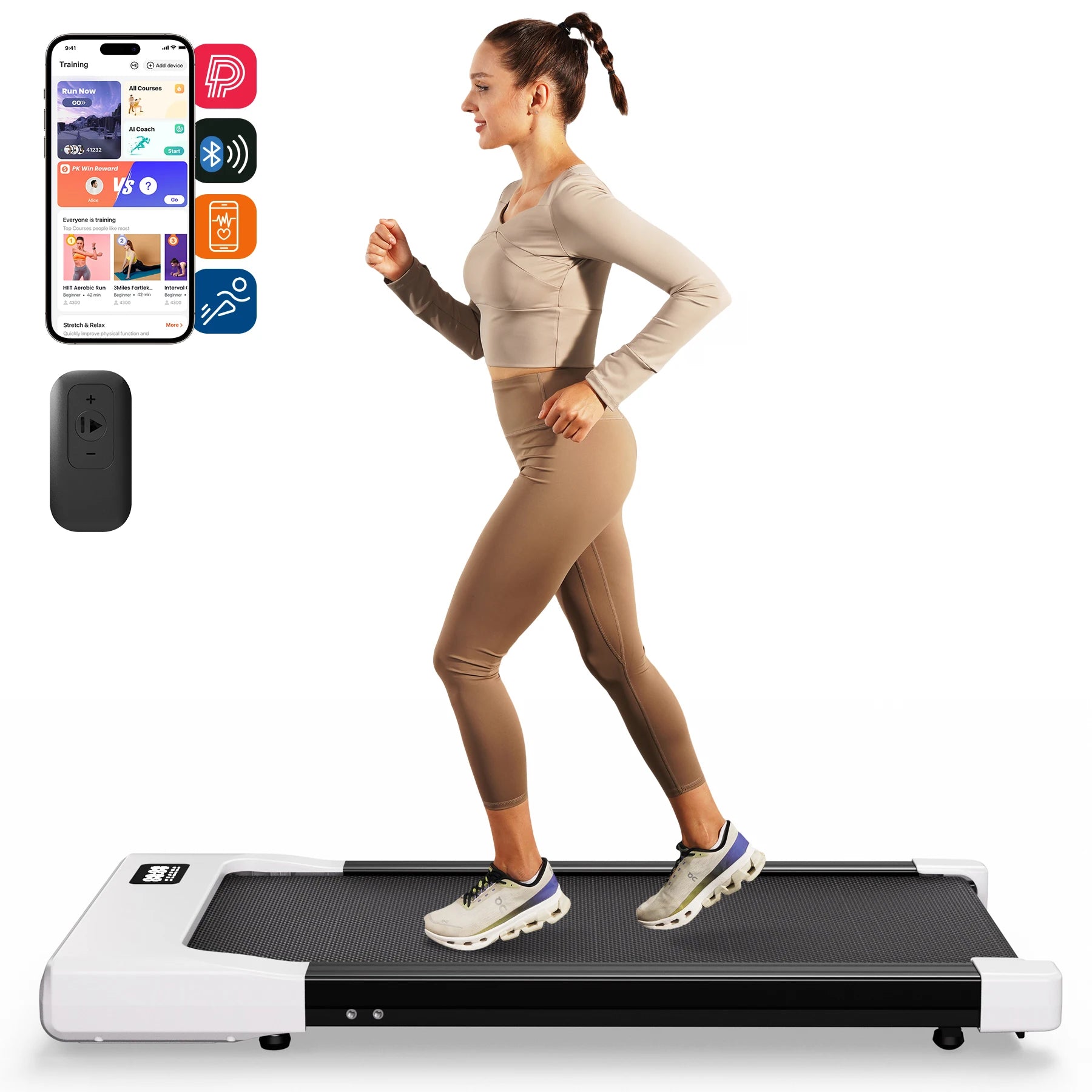2 in 1 Portable Treadmill with Remote Control LED Display