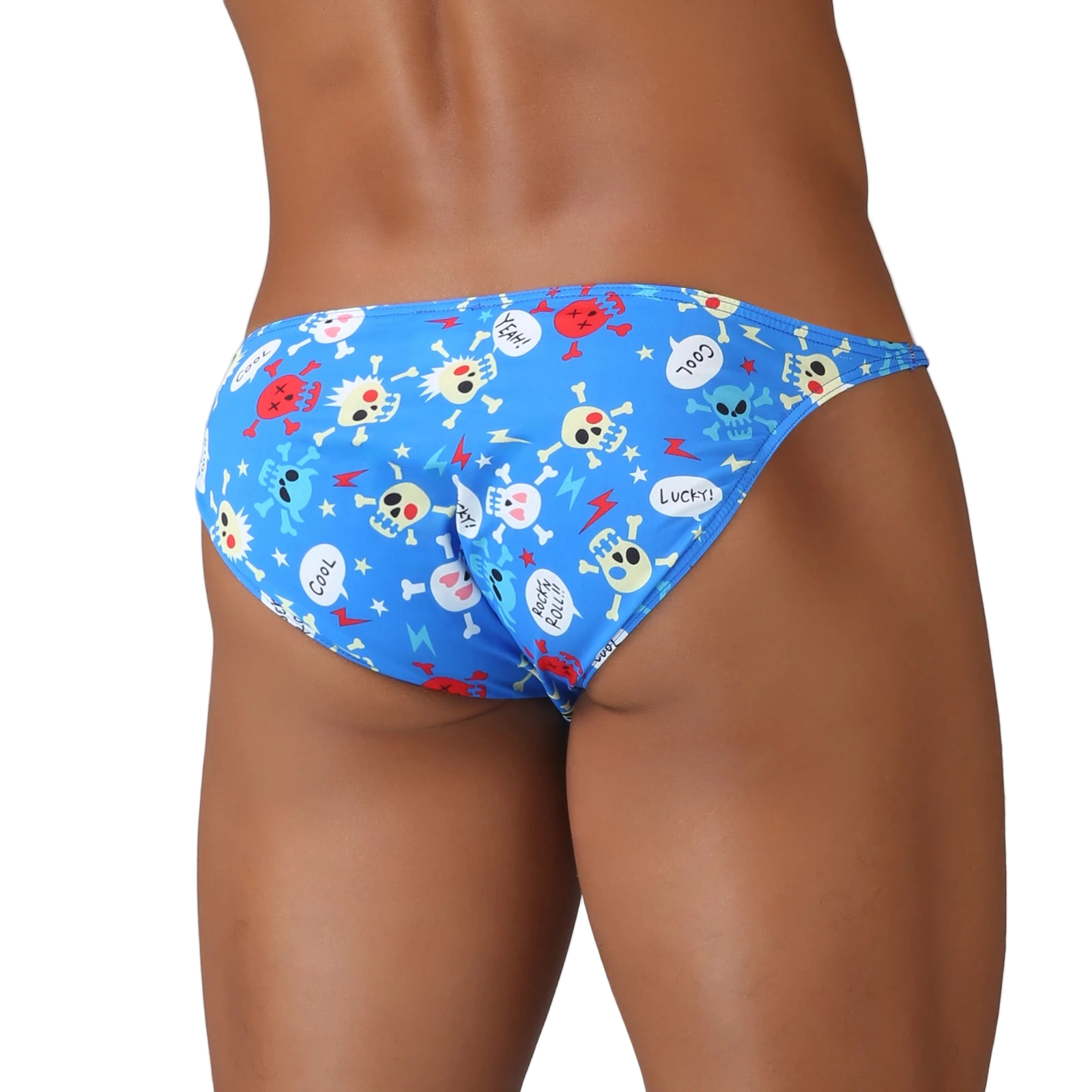 Skull Printed Men's Swim Briefs