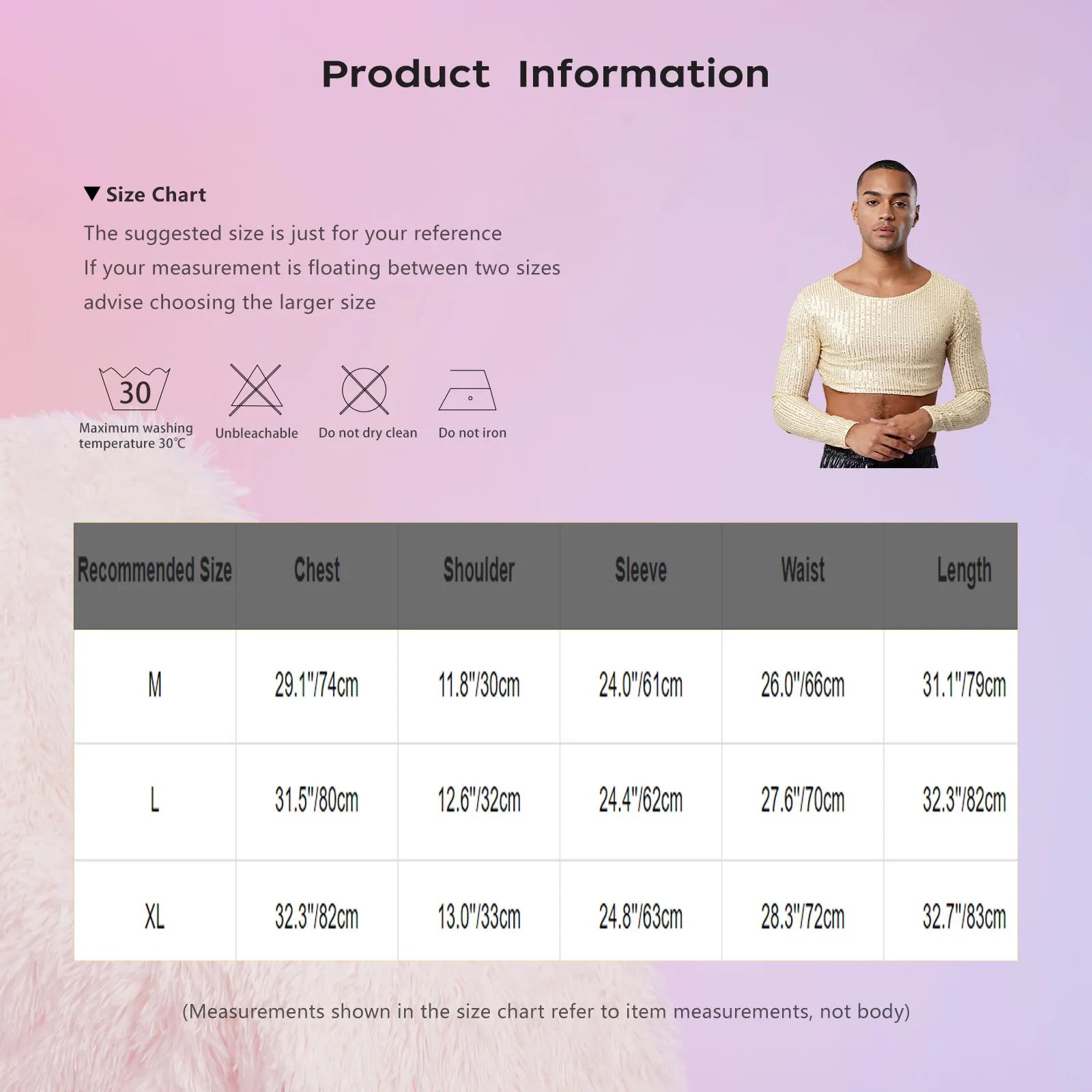 Men's Glitter Sequin Crop Top