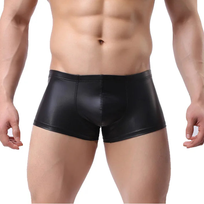 Men's Faux Leather Boxers Briefs