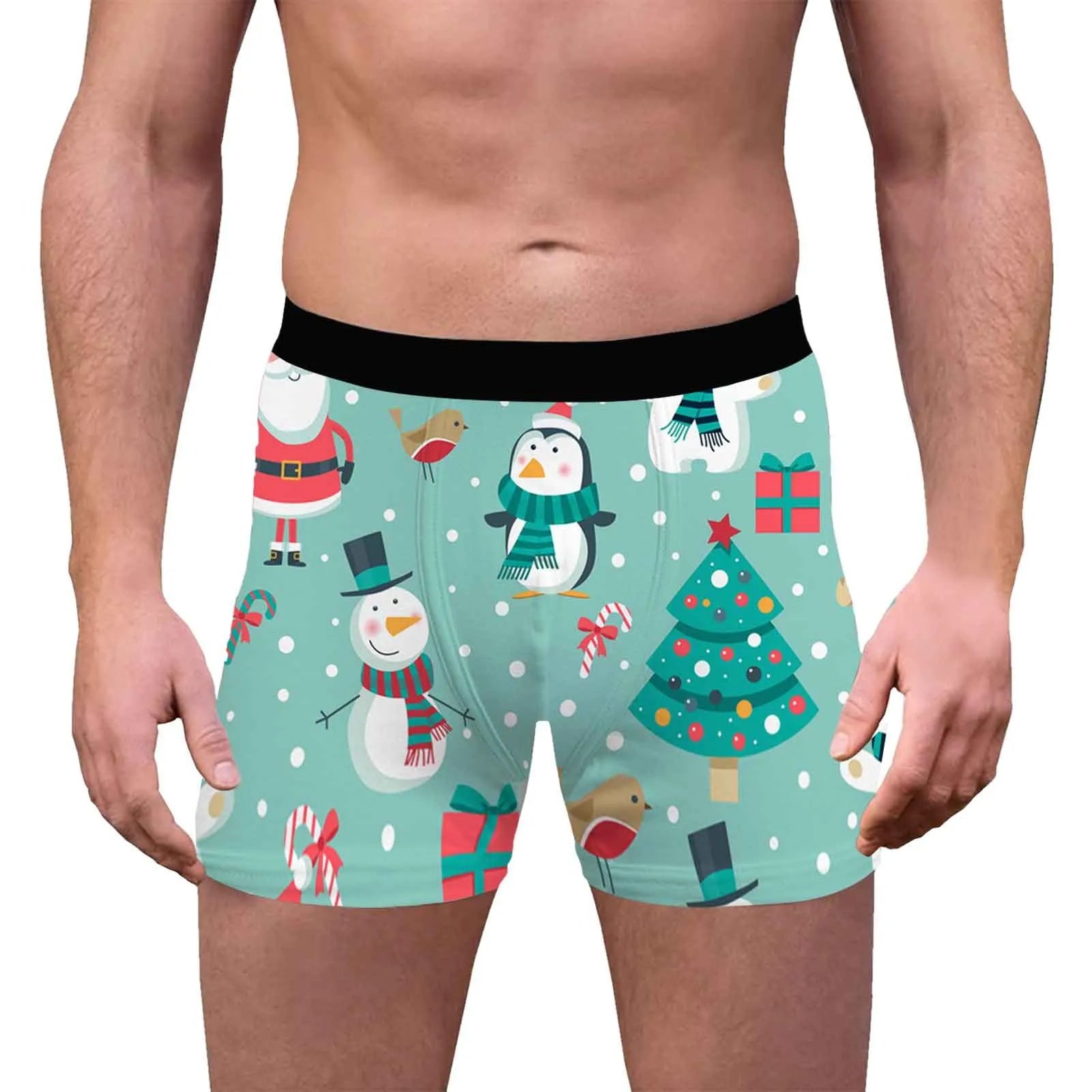Mens Christmas Breathable Boyshorts