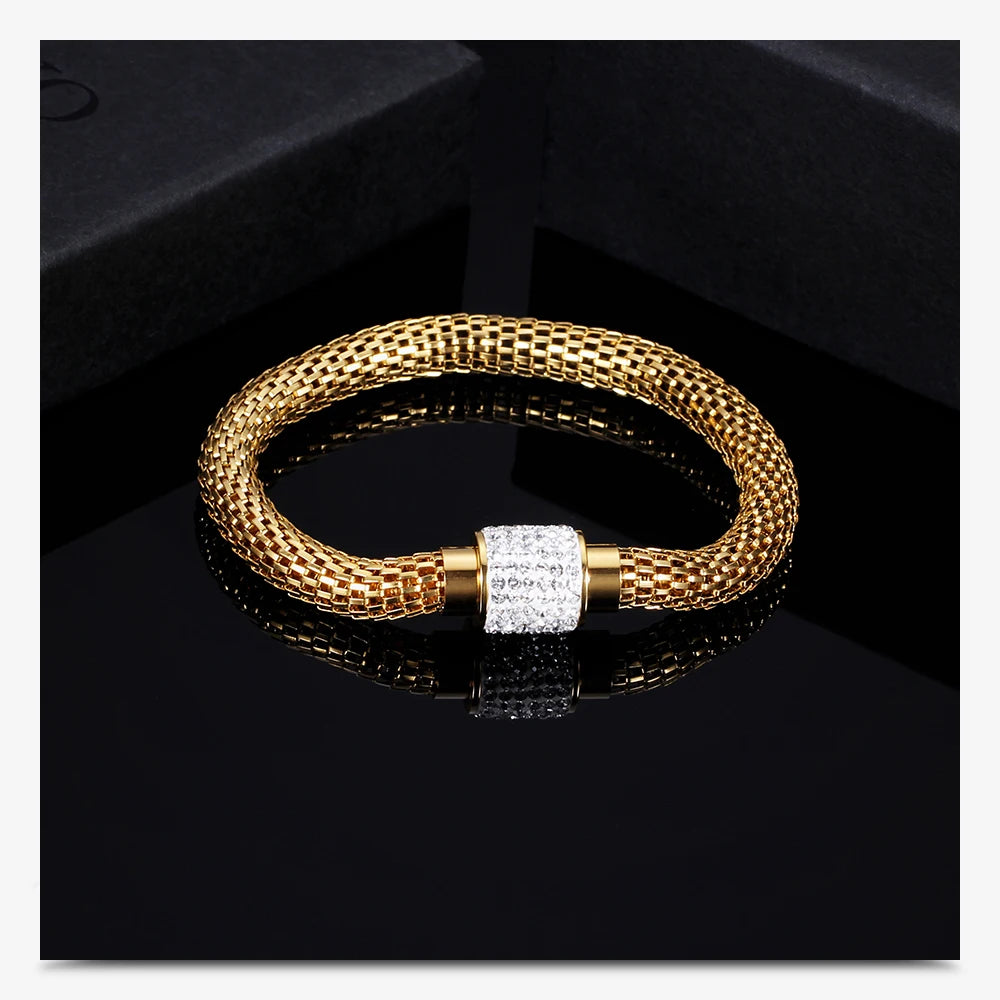 Sparkling Magnetic Stainless Steel Bracelet