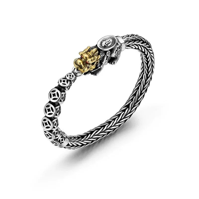 Retro Pixiu Silver Plated Bracelet