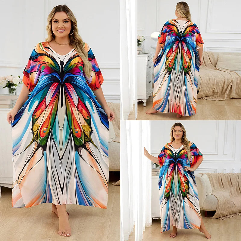 Flowing Plus-Size Kaftan