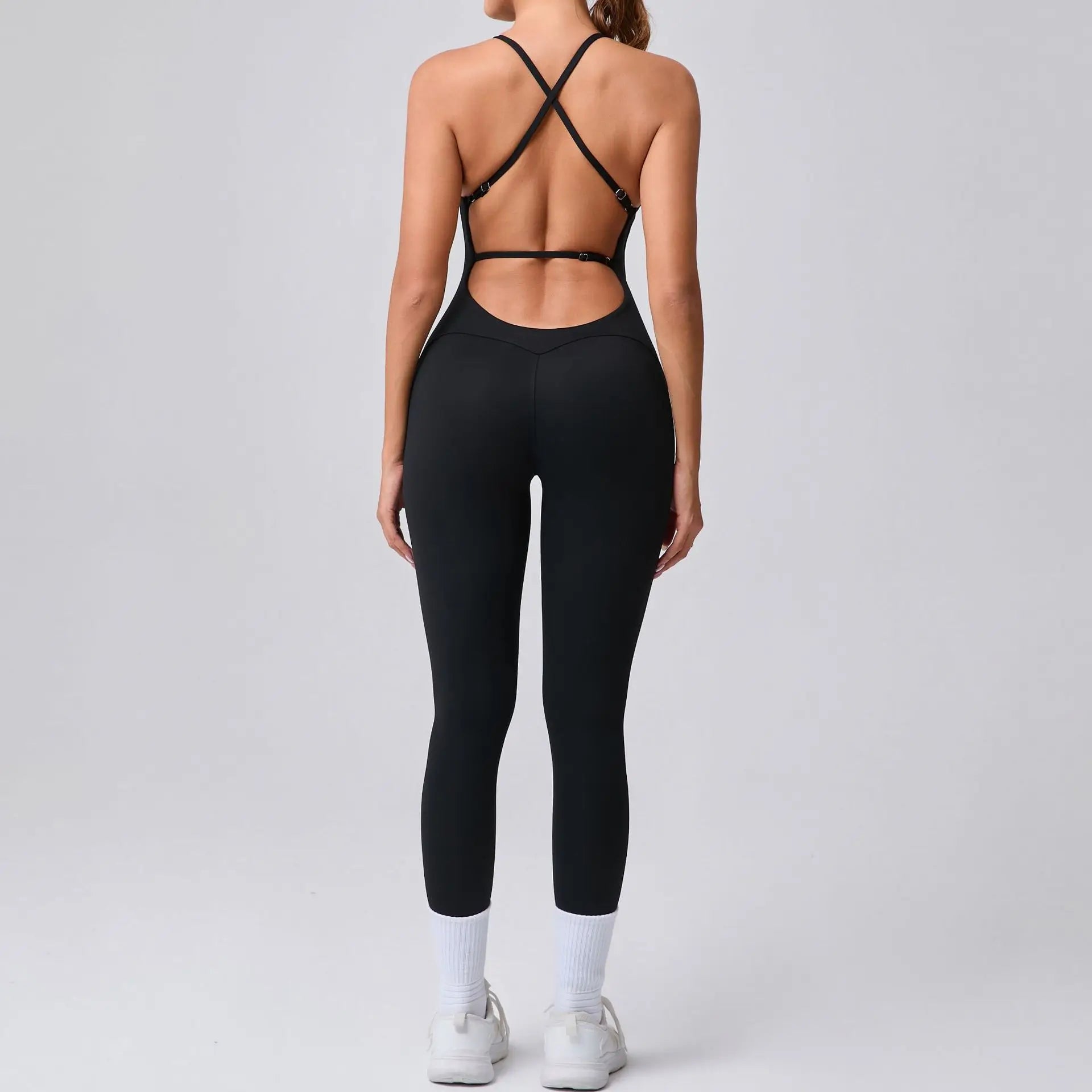 Backless Cross Bodycon Jumpsuit