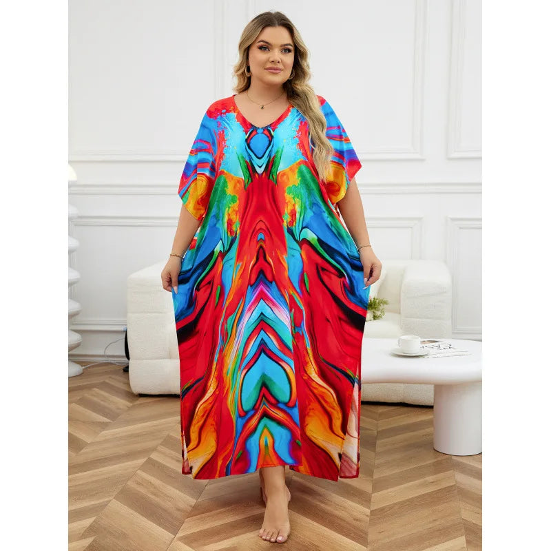 Flowing Plus-Size Kaftan