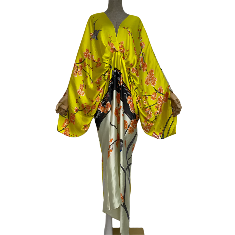 Boho Floral V-Neck Kaftan