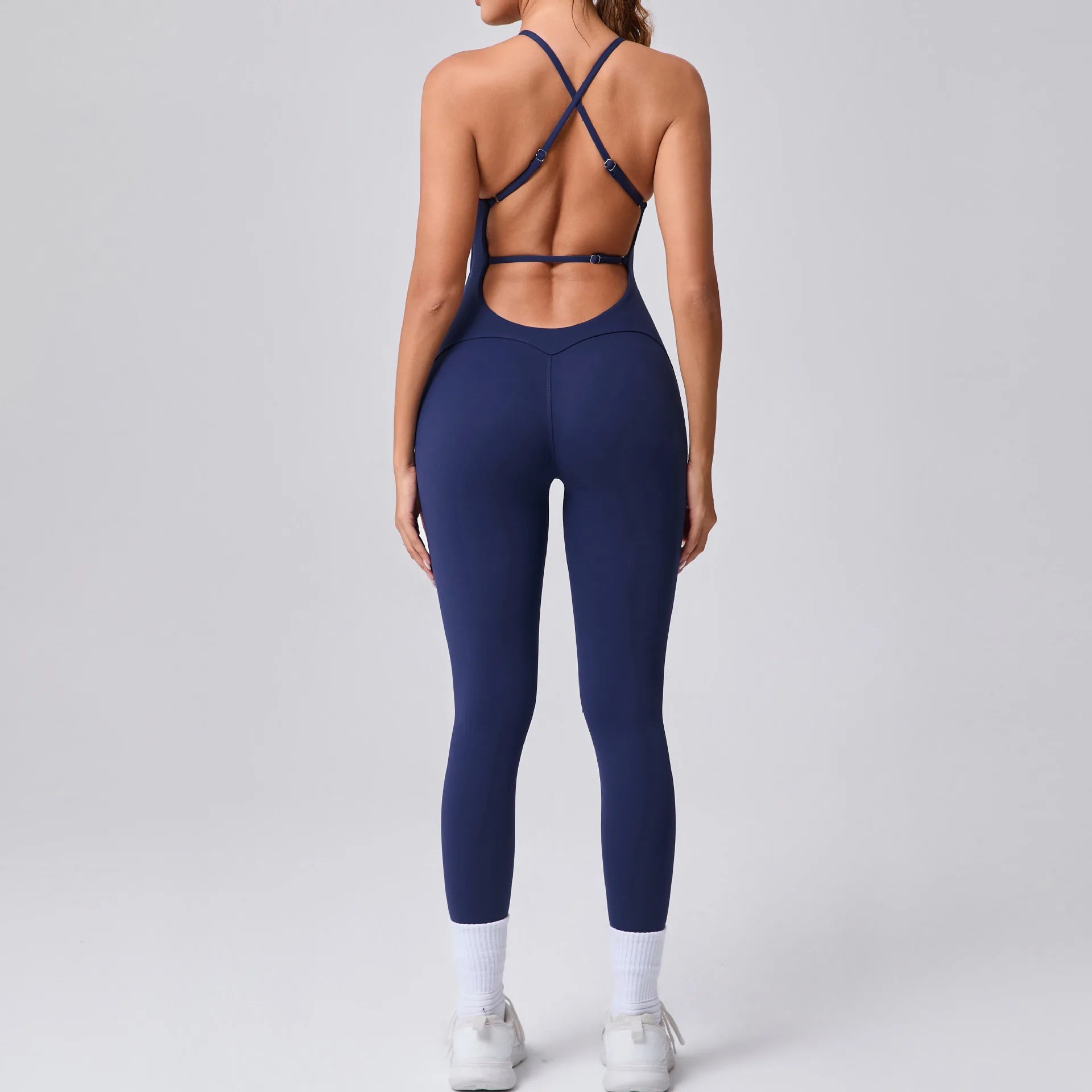 Backless Cross Bodycon Jumpsuit