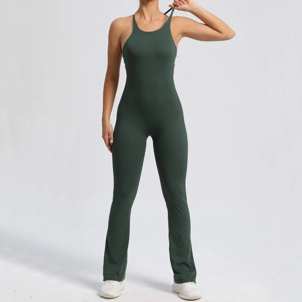 Backless Cross Bodycon Jumpsuit
